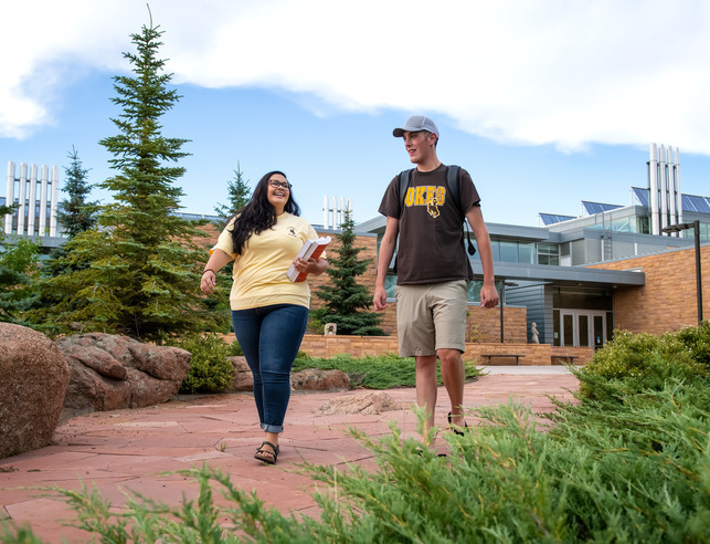 Students walking on campus
