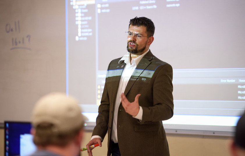 Professor teaching class