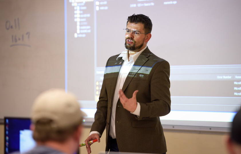 Professor teaching class