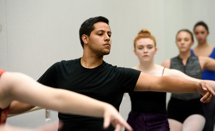 A group of dance students in class
