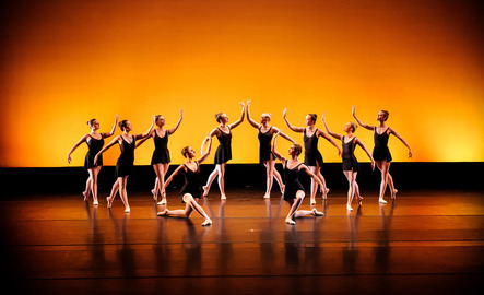 Ballerinas perform on stage
