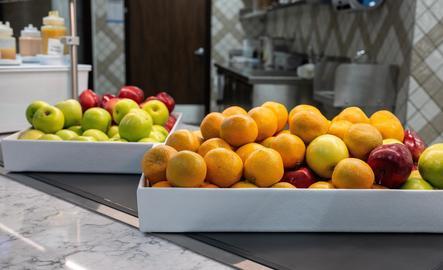 Two trays of fruit