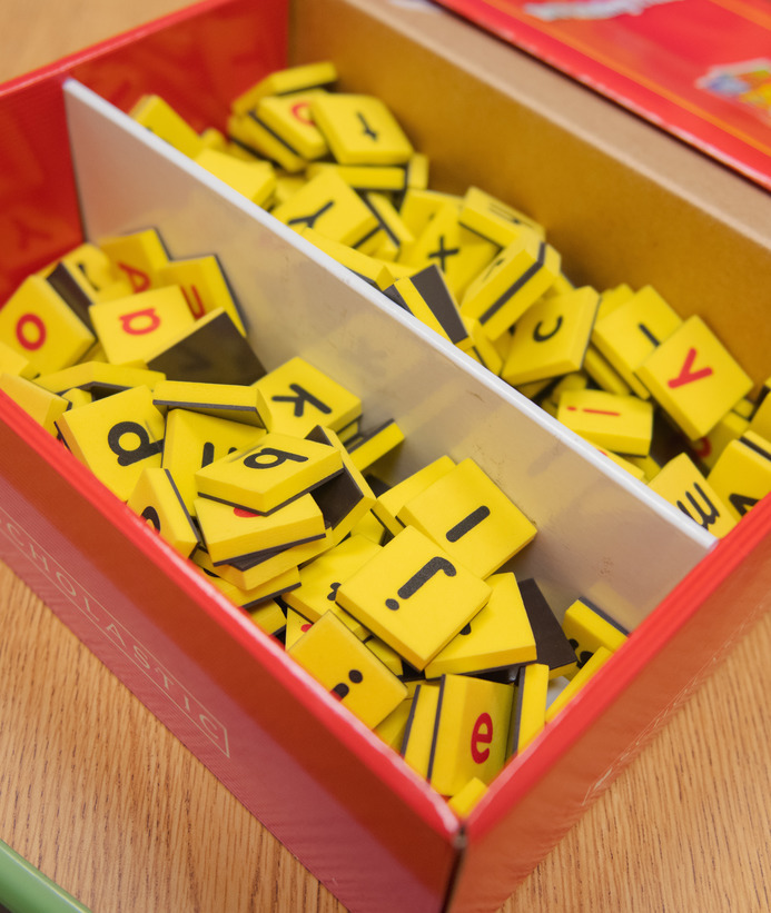 Box full of alphabet letters