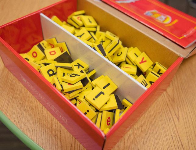 Box full of alphabet letters
