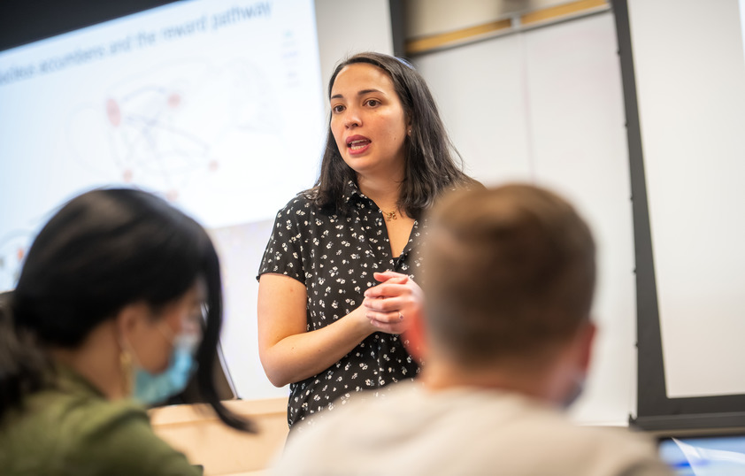 Professor teaching in front of class