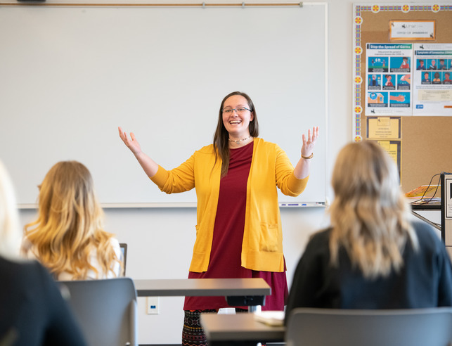 Teacher in front of a class