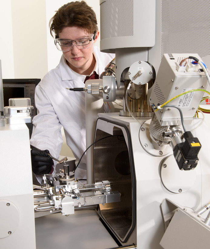 A researcher in the lab