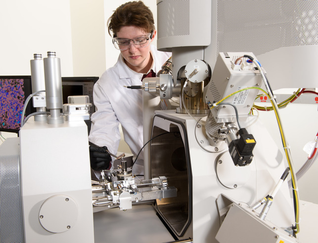 A researcher in the lab