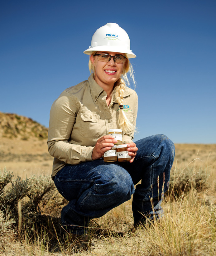 An alumni at a work site