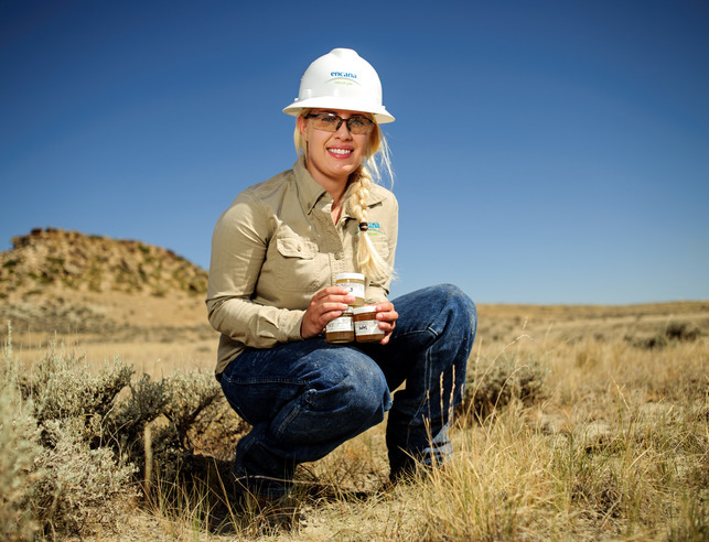 An alumni at a work site