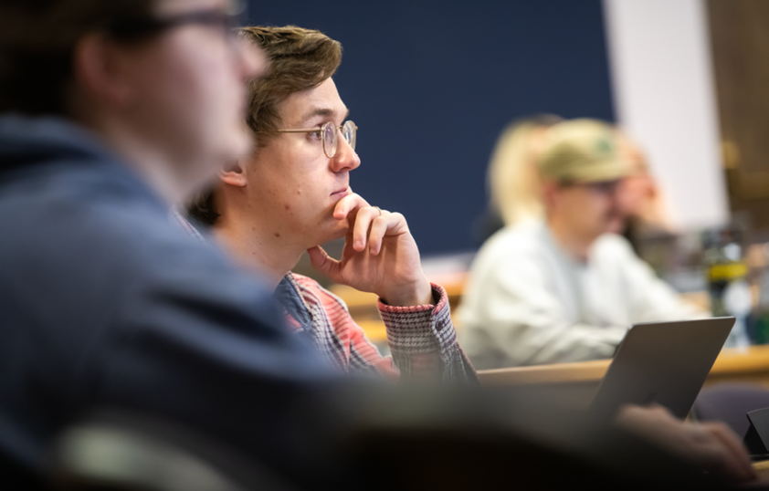 Student listening in class