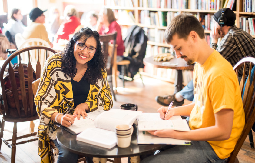 Students in a coffee shop