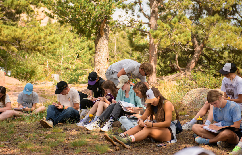 A class of students in Vedauwoo
