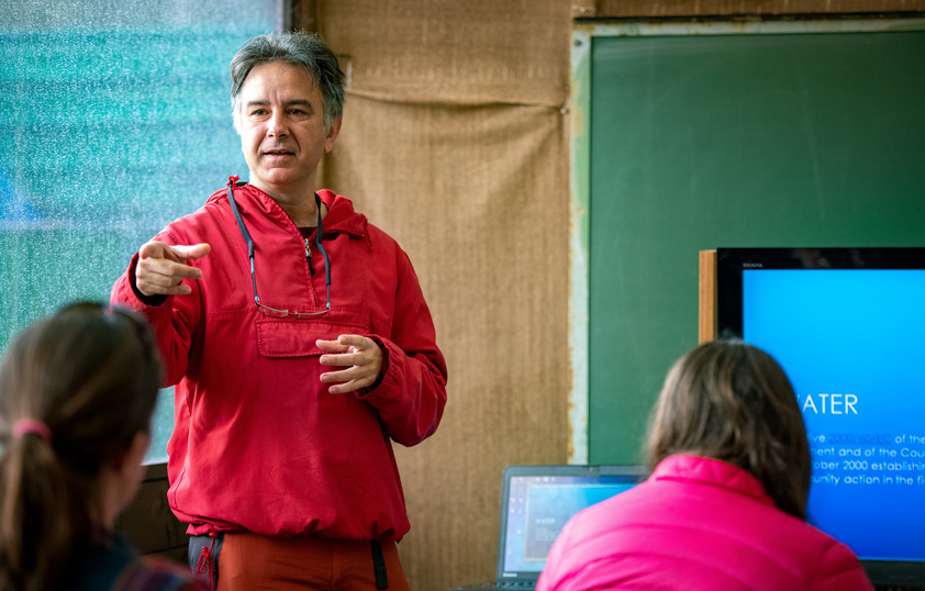 Professor teaching class