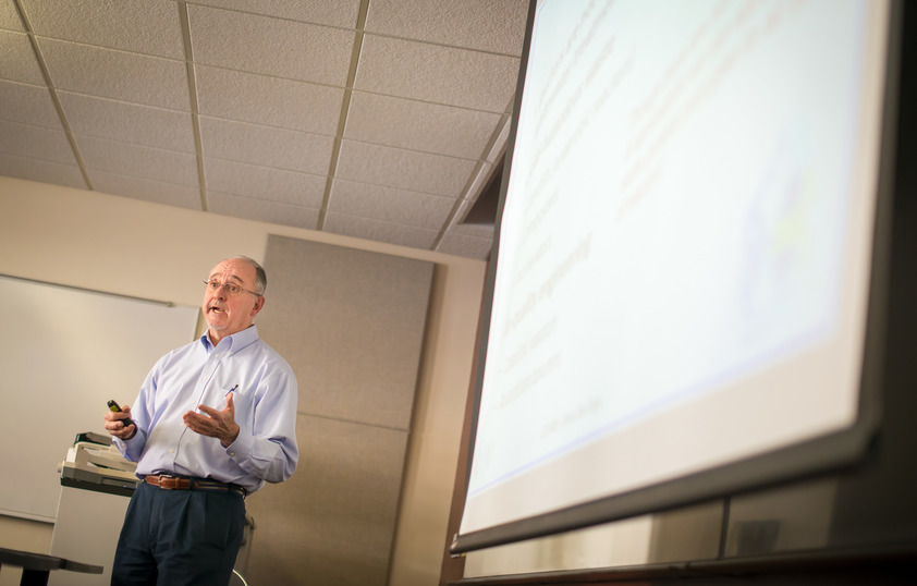 Professor teaching class