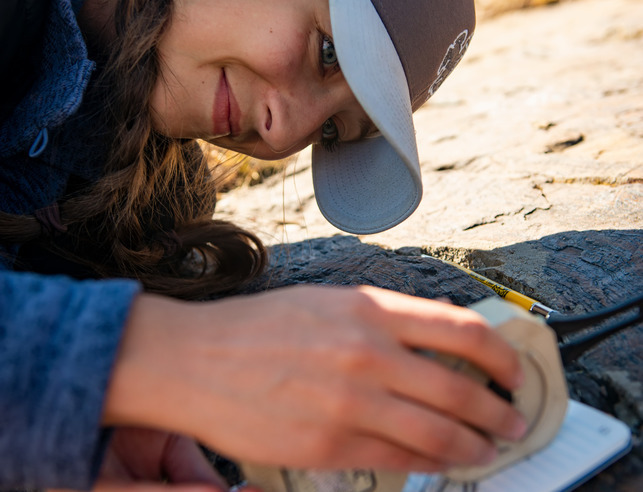 Environmental Geology and Geohydrology student in the field