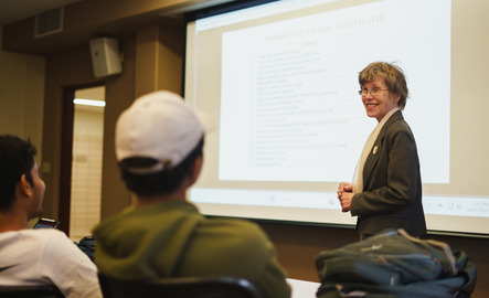 A professor teaching a class