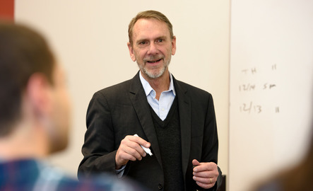 College of Business faculty member teaching a class