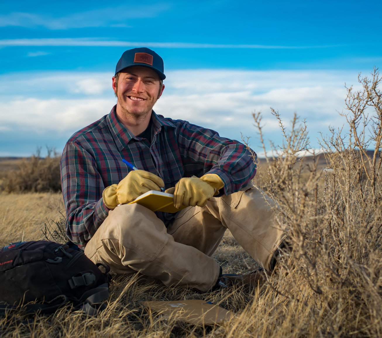 Student conducting field work