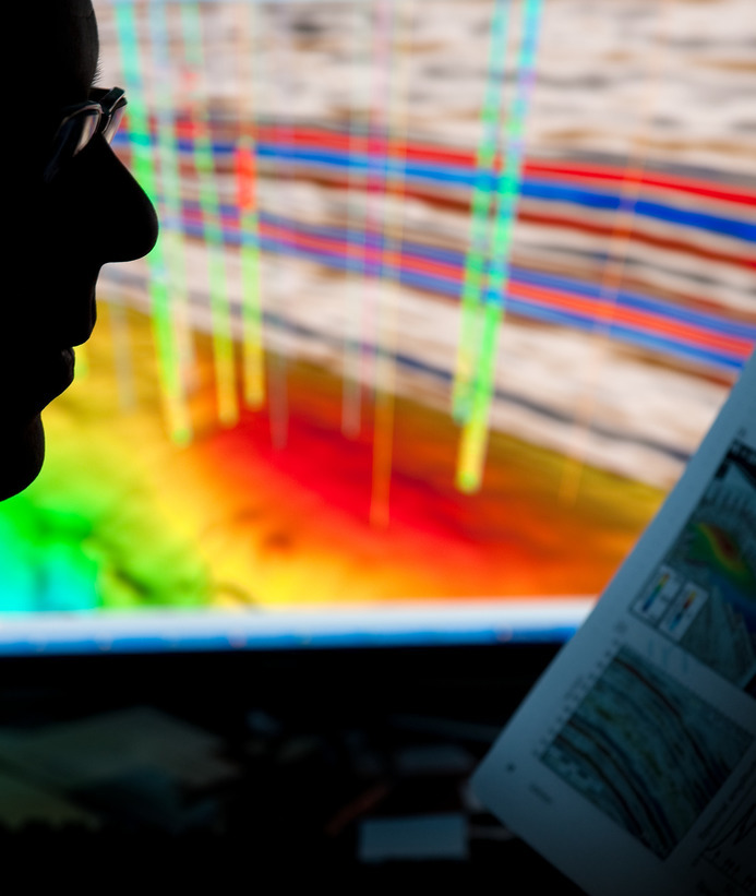 A person looks at a heat map
