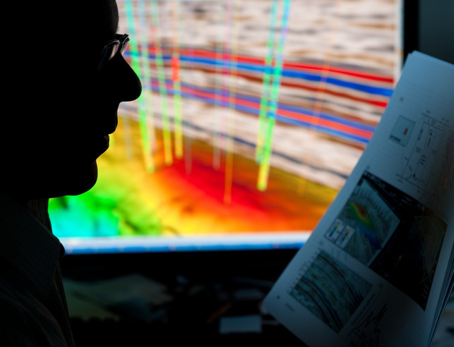A person looks at a heat map