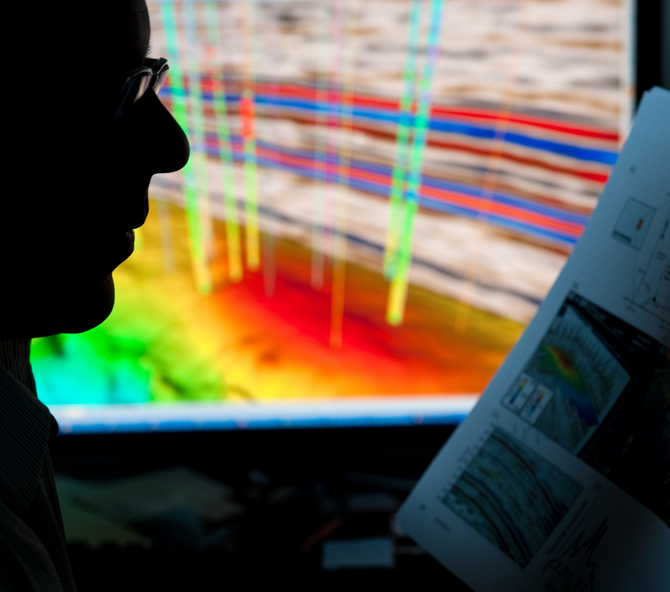 A person looks at a heat map