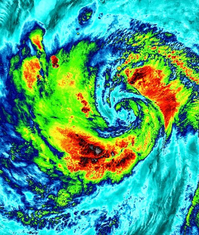 Heat map of a storm