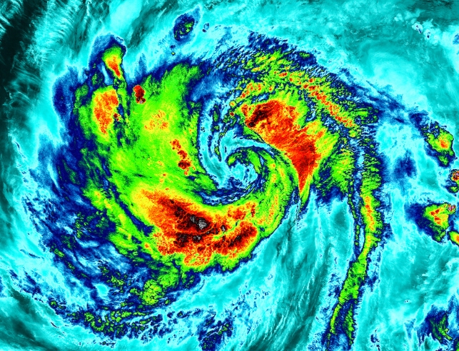 Heat map of a storm