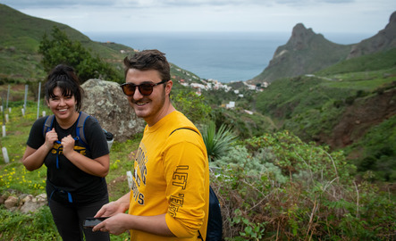 Students smiling during a study abroad excursion