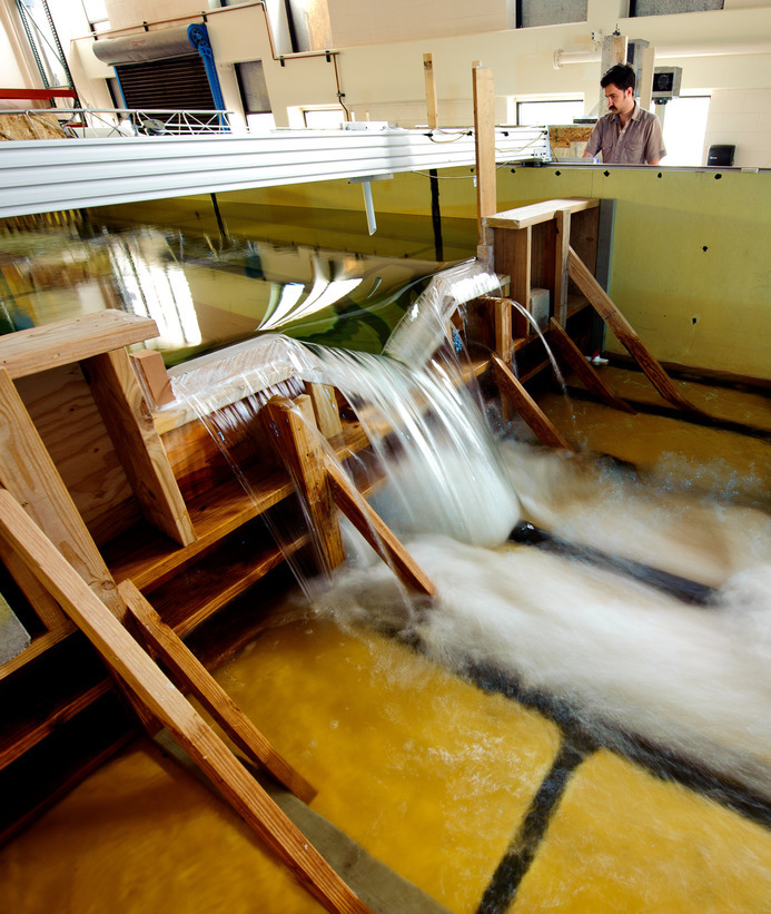 Student in hydrologic science lab