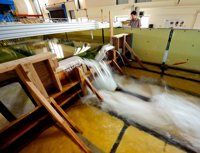 Student in hydrologic science lab