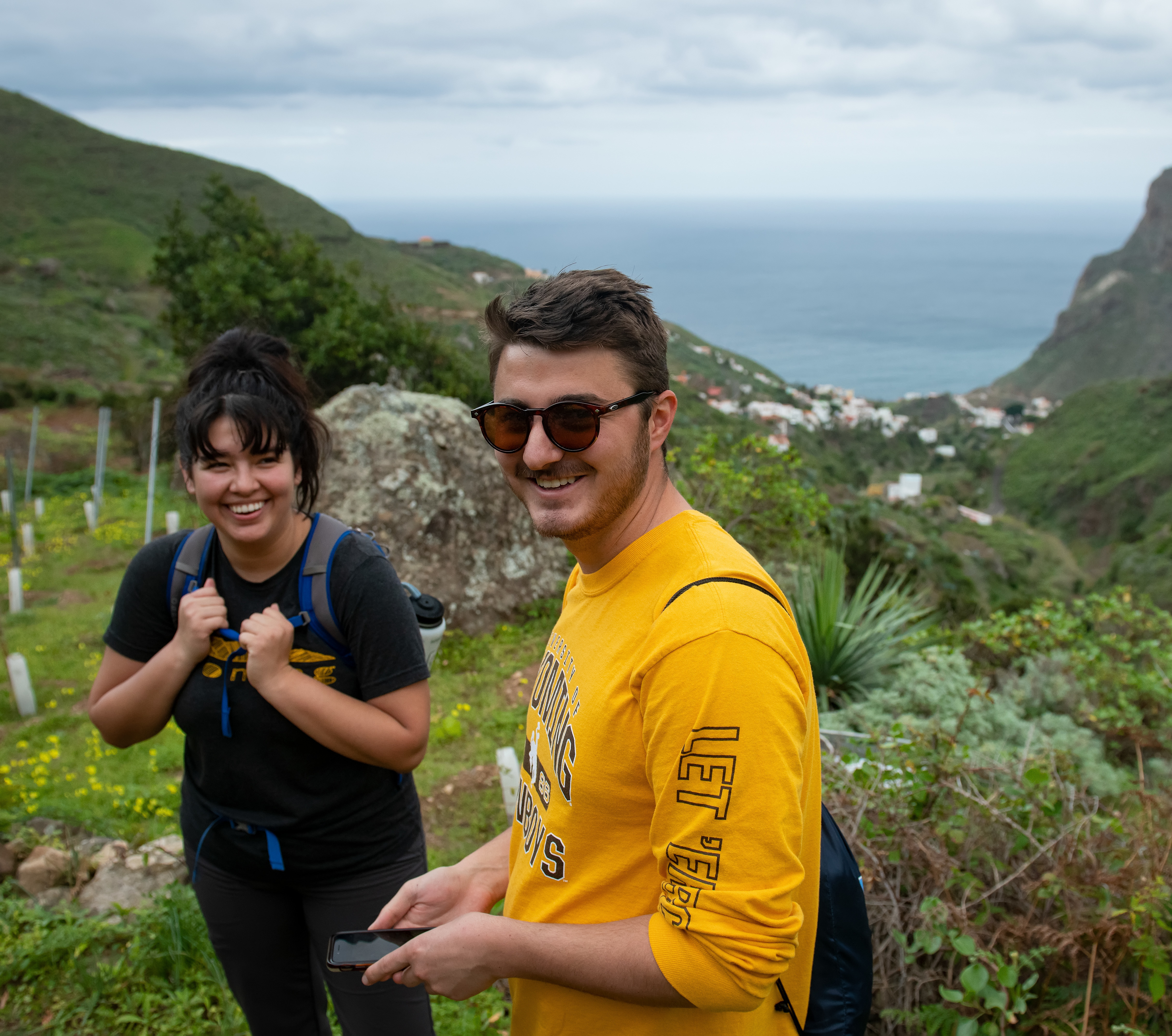 Students taking photos during their study abroad trip