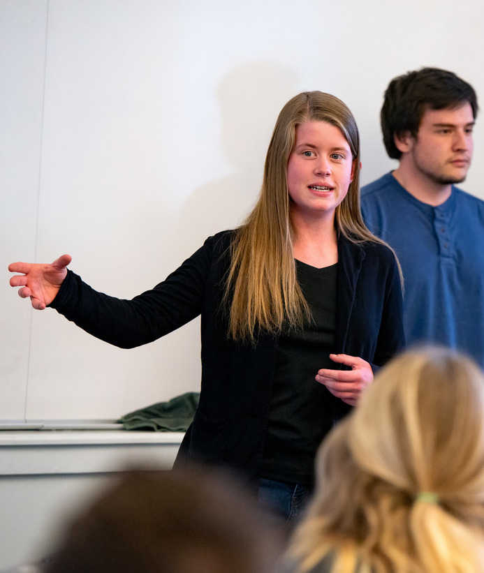 Pre law student gives a presentation