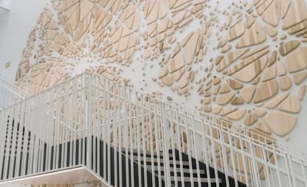 Art work on a staircase
