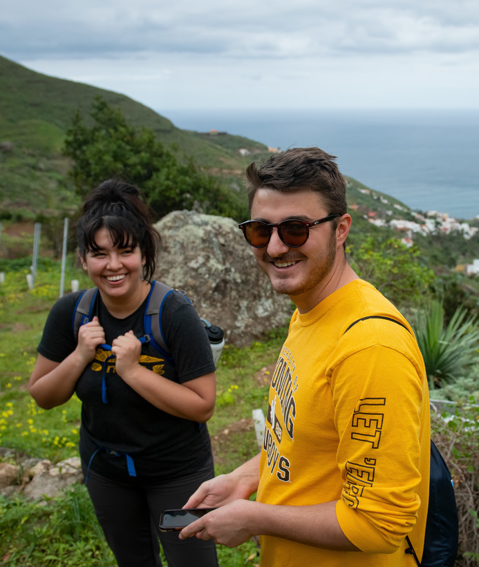 Students taking photos during their study abroad trip