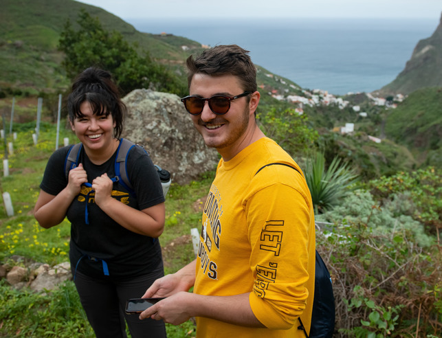 Students taking photos during their study abroad trip