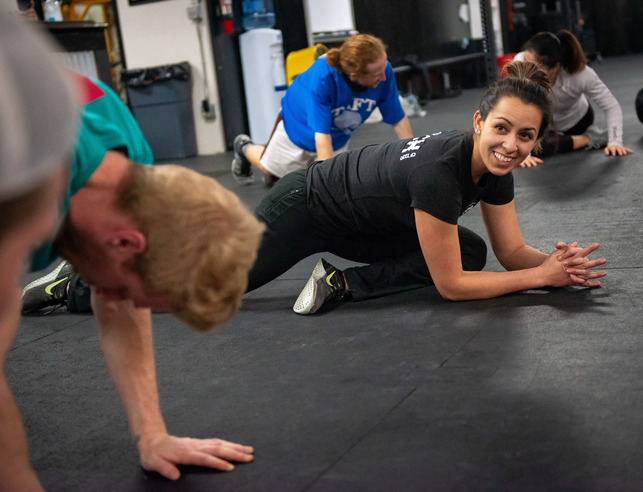 Students exercising