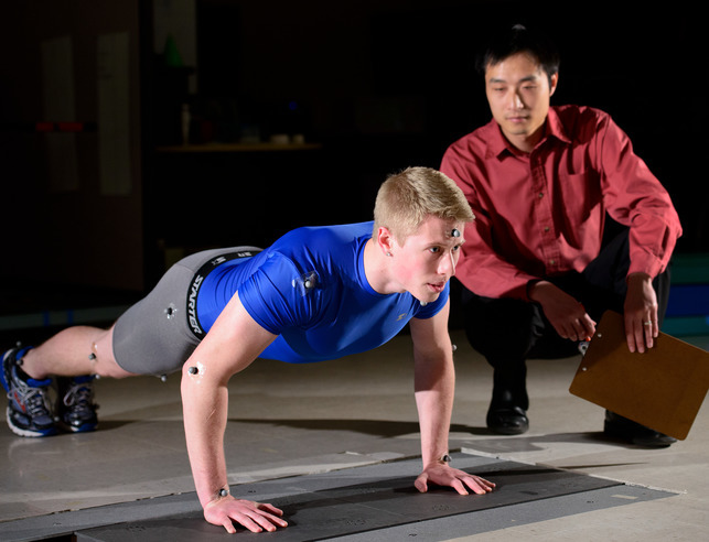 Professor and student doing kinesiology and health research