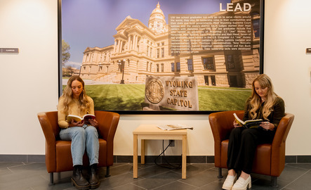 Two law students reading