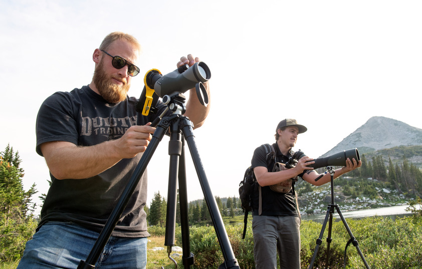 Faculty members out in the field