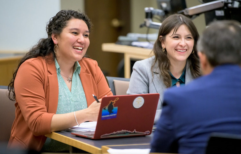 Two students working together