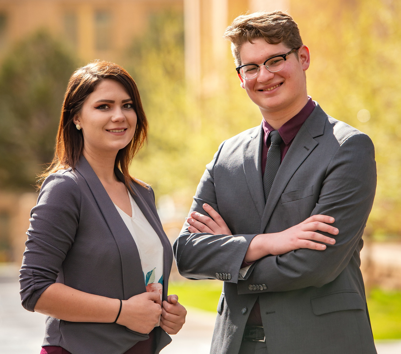 Two students posing for a picture