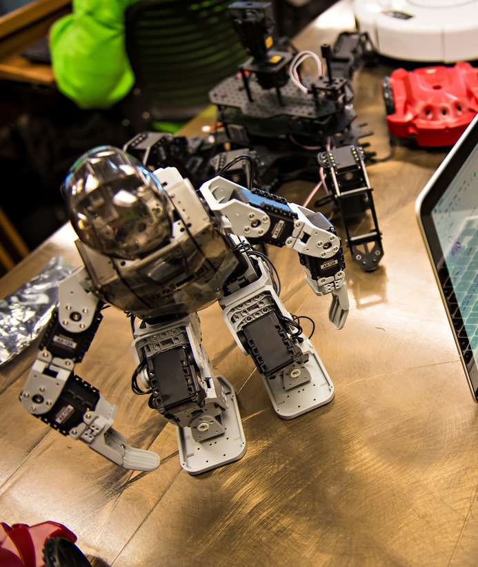 A robot on a desk