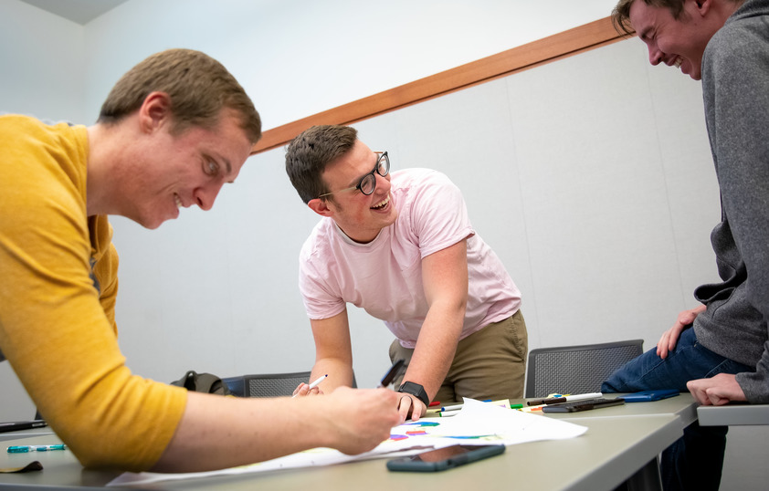 Students participating in class