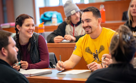 Students smiling in class