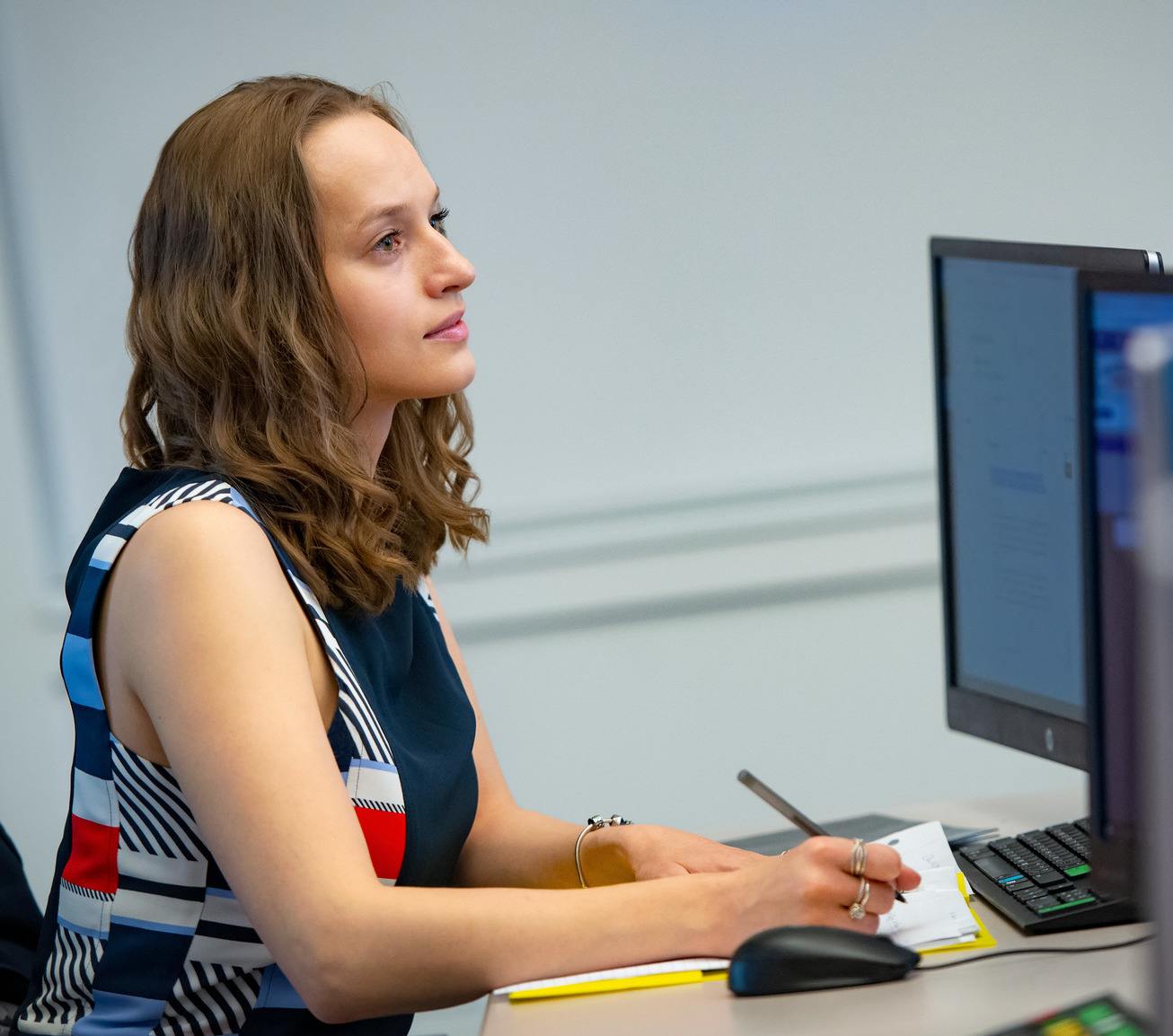 Student in class