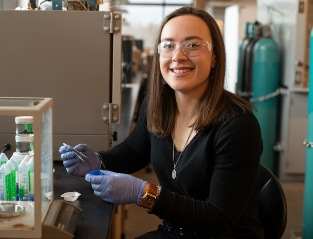 Mechanical engineer in the lab