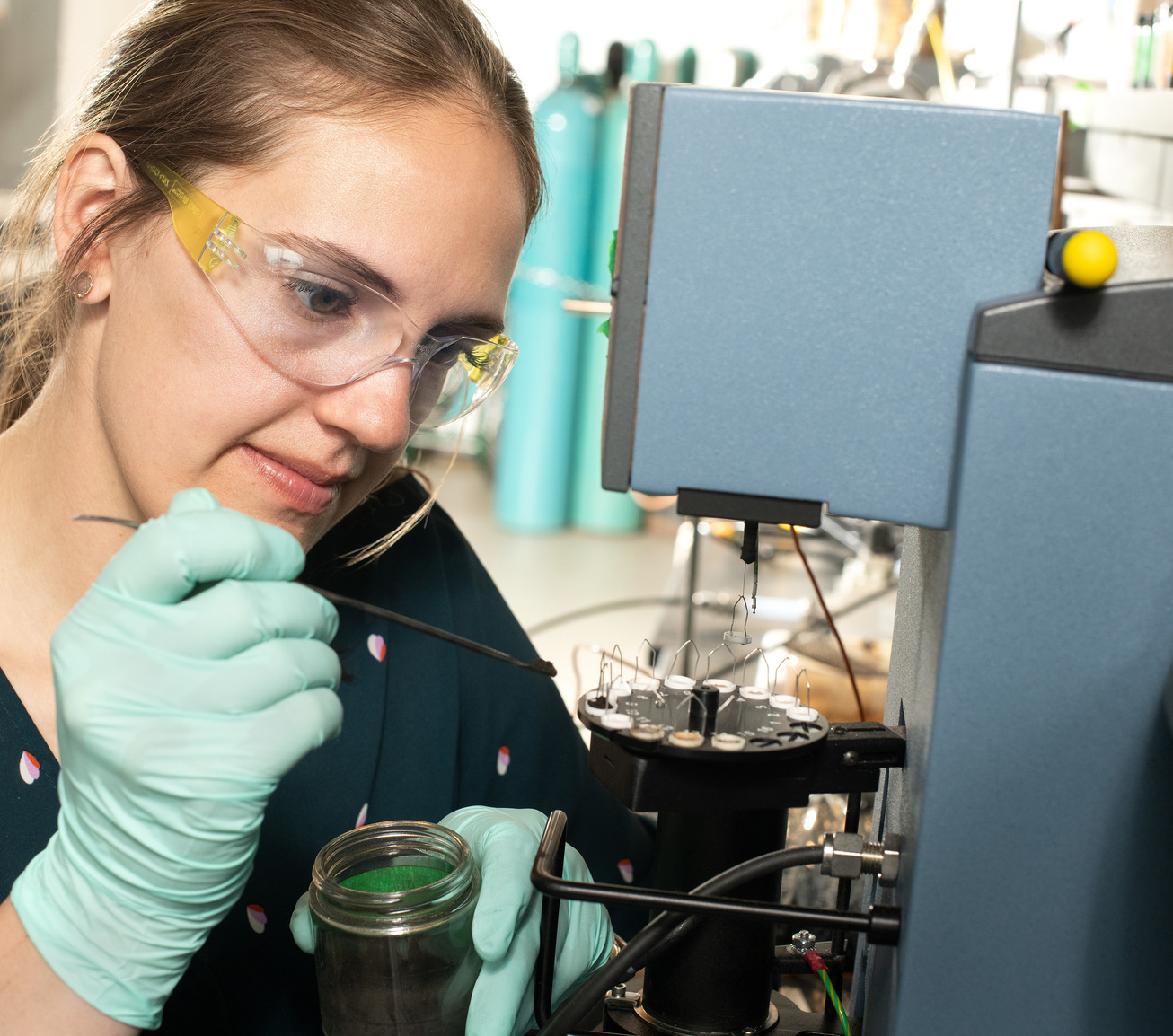 Student in lab