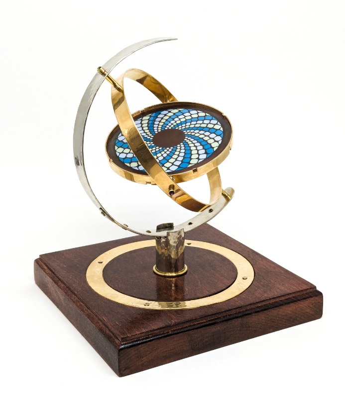 Metal globe artwork