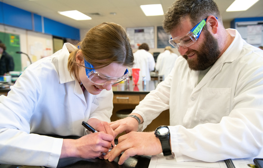 Students working together in a lab